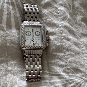 Michele deco diamond chronograph dial watch